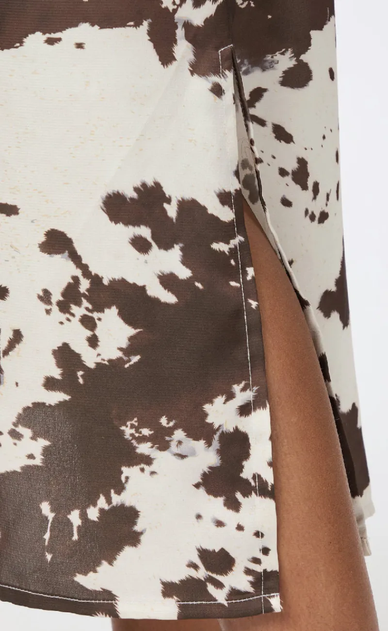 Outlet Kjole - Kamran Cow Print - Brown Kjoler