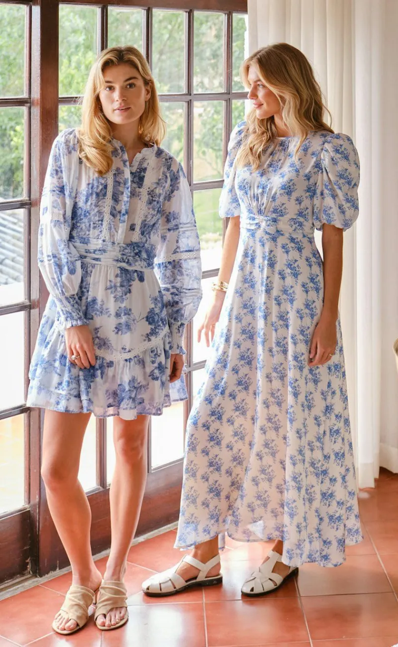 Kjole - Kikka Wild Rose - Light Blue Kjoler