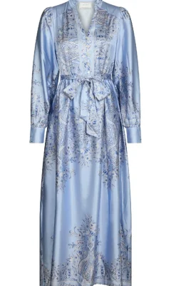 Online Kjole - Nova Paisley Border - Light Blue Kjoler