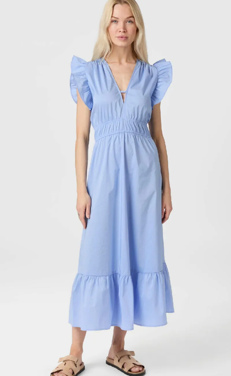 Hot Kjole - Pollana Poplin - Sky Blue Kjoler