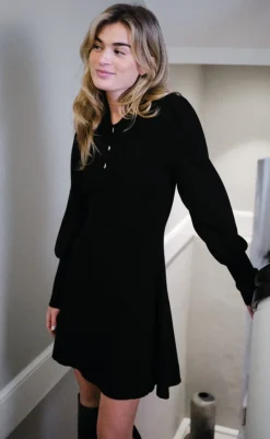 Discount Kjole - Polli Rib - Black Kjoler