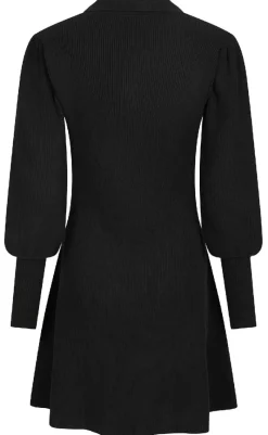 Discount Kjole - Polli Rib - Black Kjoler