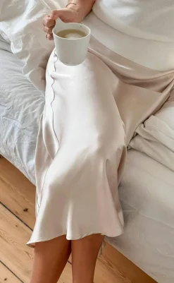 Online Nederdel - Bovary - Champagne Nederdele