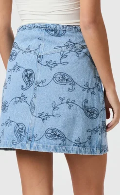 Clearance Nederdel - Gabani Embrodiery - Blue Nederdele