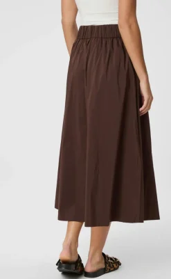 Discount Nederdel - Yara Poplin - Dark Brown Nederdele