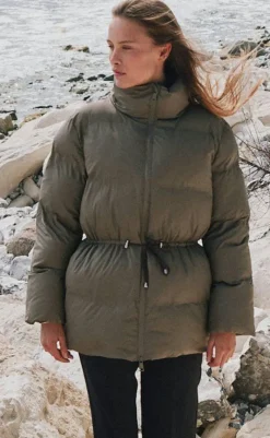 Clearance Puffer Jakke - Mayra - Dark Taupe Jakker & Frakker|Alt Overtøj