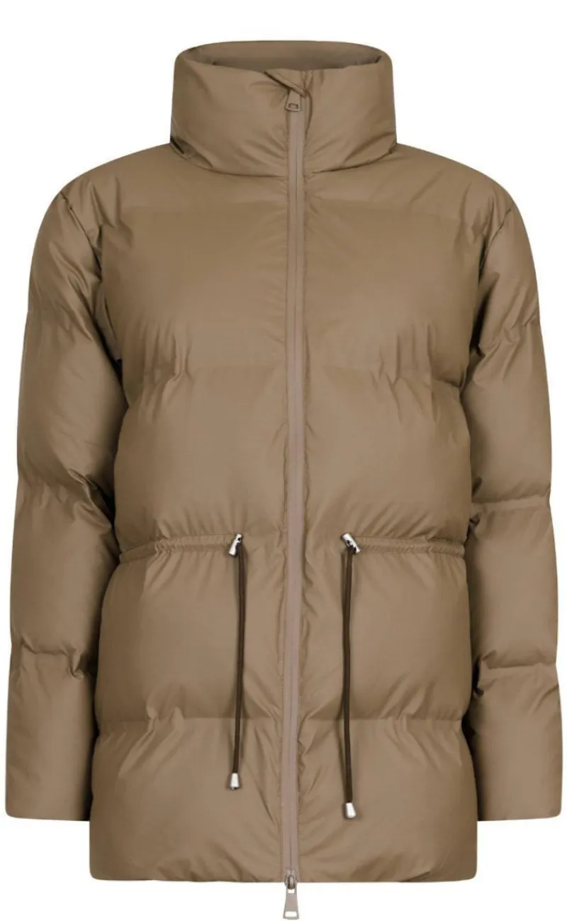 Clearance Puffer Jakke - Mayra - Dark Taupe Jakker & Frakker|Alt Overtøj