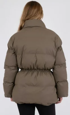 Clearance Puffer Jakke - Mayra - Dark Taupe Jakker & Frakker|Alt Overtøj
