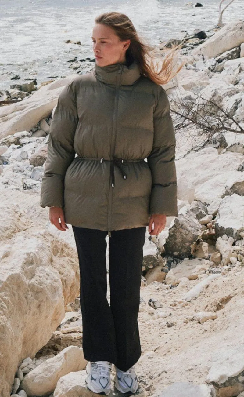 Clearance Puffer Jakke - Mayra - Dark Taupe Jakker & Frakker|Alt Overtøj