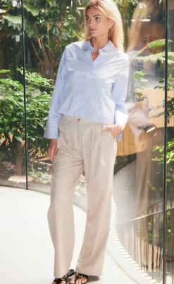 Sale Skjorte - Rosa Stripe - Light Blue Skjorter