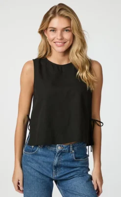 Best Top - Svetlana Linen - Black T-shirts & Toppe