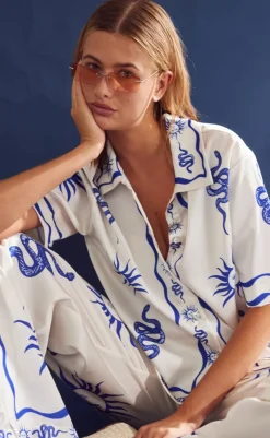 Discount Bluse - Kealy - Chana Blue Print Bluser