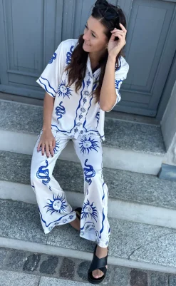 Discount Bluse - Kealy - Chana Blue Print Bluser