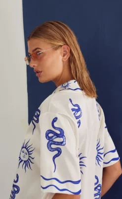 Discount Bluse - Kealy - Chana Blue Print Bluser