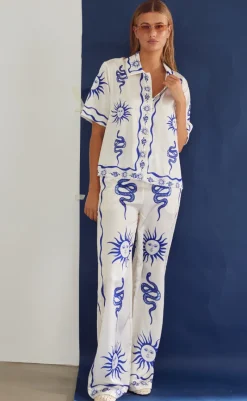 Discount Bluse - Kealy - Chana Blue Print Bluser