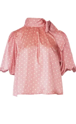 Hot Bluse - Kesha - Carmine Blush Print Bluser