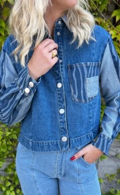 Bluse - Kimbra - Patch Denim Bluser