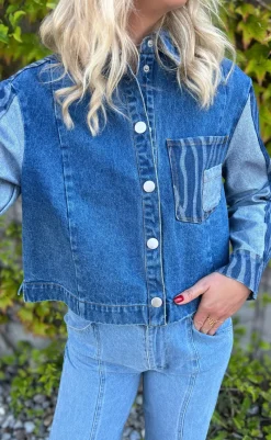 Bluse - Kimbra - Patch Denim Bluser