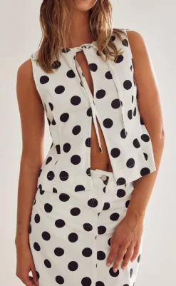 Hot Bluse - Leni - Carmella White Print Bluser