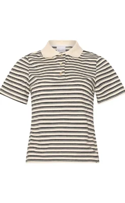 New Bluse - Leyna - Sugar Grey Stripe Bluser