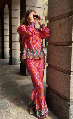 Outlet Bukser - Sally - Trisha Print Bukser & Jeans