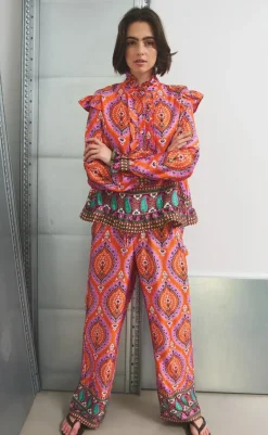 Outlet Bukser - Sally - Trisha Print Bukser & Jeans