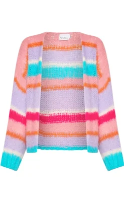 Sale Cardigan - Ella - Rose/Blue/Lilac Mix Striktrøjer & Sweat|Cardigans