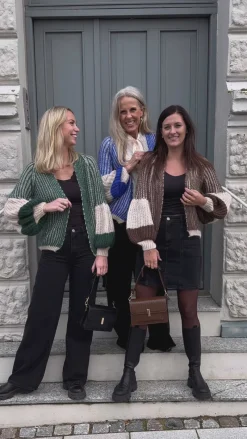 Hot Cardigan - Liana - Cream/Cobalt Blue Striktrøjer & Sweat|Cardigans