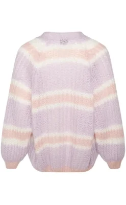 Sale Cardigan - Vera -  Lilac/Rose/White Mix Striktrøjer & Sweat|Cardigans