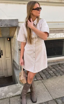 New Kjole - Benita - Beige/White Kjoler