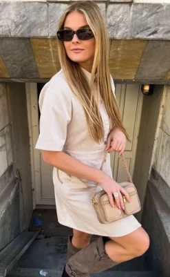 New Kjole - Benita - Beige/White Kjoler