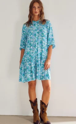 New Kjole - Imogene - Cindy Blue Print Kjoler