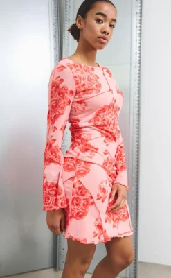 Outlet Kjole - Joanna - Rose Print Kjoler