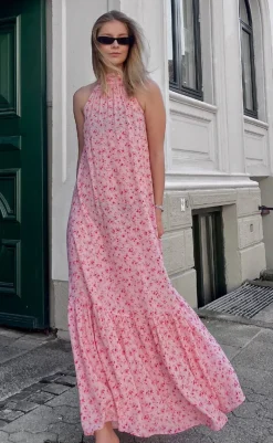 Hot Kjole - London Maxi - Cheryl Pink Print Kjoler