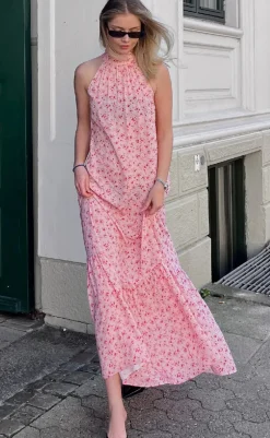 Hot Kjole - London Maxi - Cheryl Pink Print Kjoler