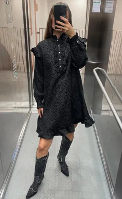 Discount Kjole - Reno Ruby Ruffle - Black Kjoler