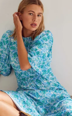 Clearance Kjole - Ruth - Cindy Blue Print Kjoler