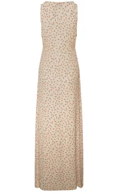 Outlet Kjole - Sicily - Cream/Red Mini Flower Kjoler