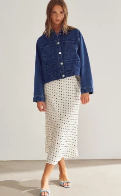 Discount Nederdel - Kenya - Carmine White Print Nederdele