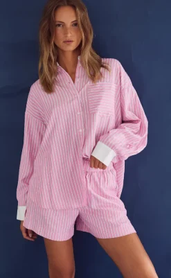 Discount Shorts - Lea - Carsyn Pink Stripe Shorts