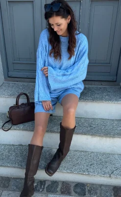 Best Strik - Lyza - Light Blue Striktrøjer & Sweat