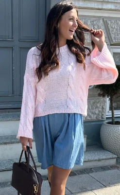 Online Strik - Lyza Short - Dusty Pink Striktrøjer & Sweat