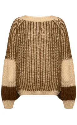 Sweater - Liana - Beige/Brown Striktrøjer & Sweat
