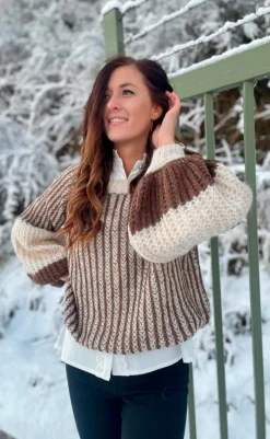 Sweater - Liana - Beige/Brown Striktrøjer & Sweat