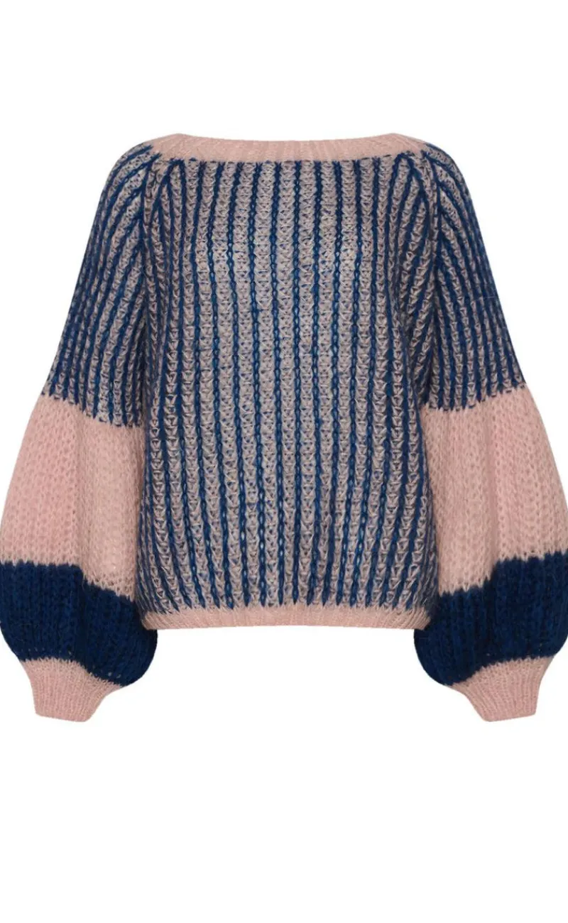 Clearance Sweater - Liana - Rose/Navy Striktrøjer & Sweat