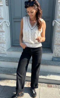 Clearance Vest- Gio Knit - Ivory Veste