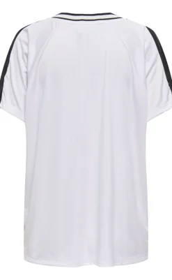 Hot Bluse - Bella Sport V-Neck - Bright White/Move In Black Bluser