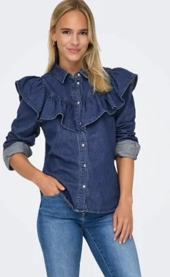 Online Bluse - Indigo - Dark Blue Denim Bluser