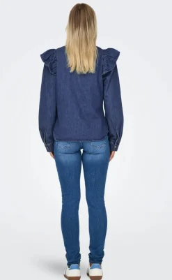 Online Bluse - Indigo - Dark Blue Denim Bluser