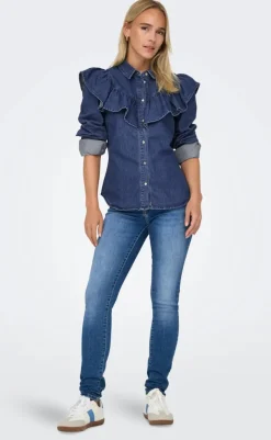 Online Bluse - Indigo - Dark Blue Denim Bluser